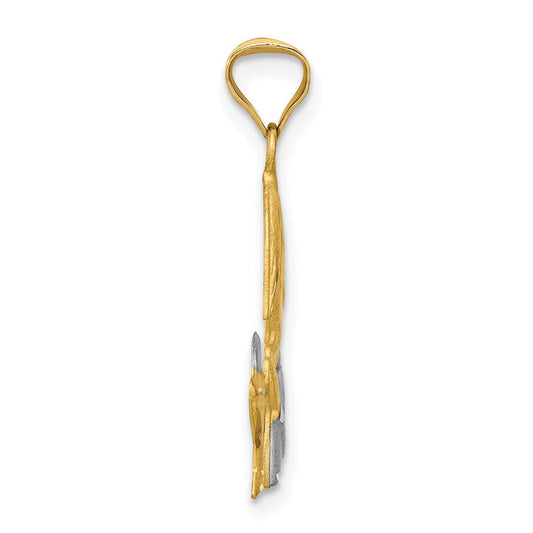 14K Gold Redemption Diamond-cut Girl Communion Semi-solid Pendant