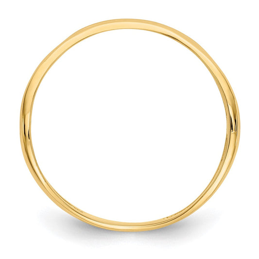 14K Solid Gold Polished Double Wave Fashion Thumb Ring