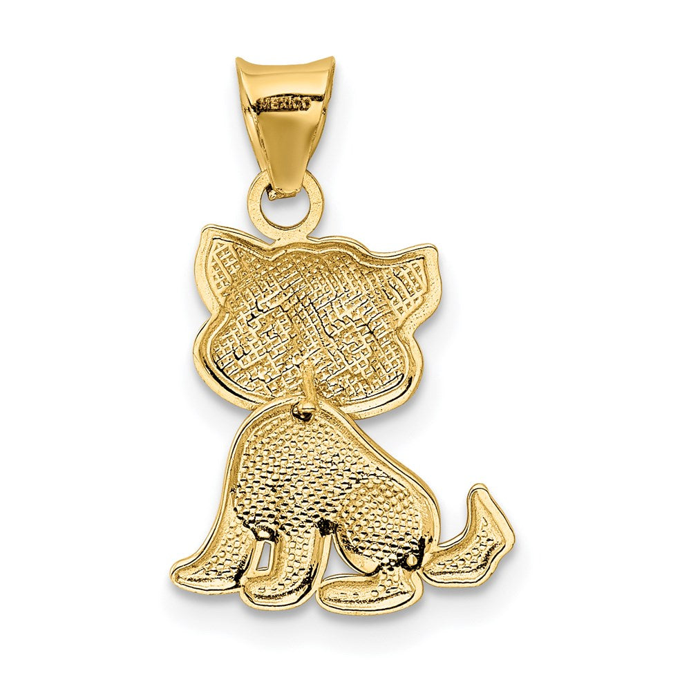 14K Gold Felina Polished Moveable Cat Pendant