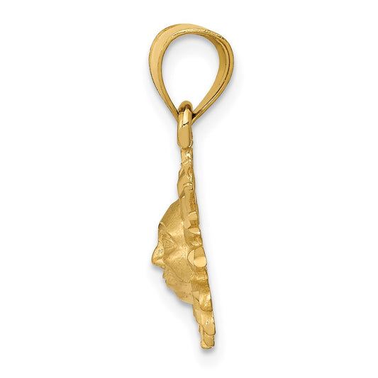 Satin Diamond-cut Sun Pendant - WBC
