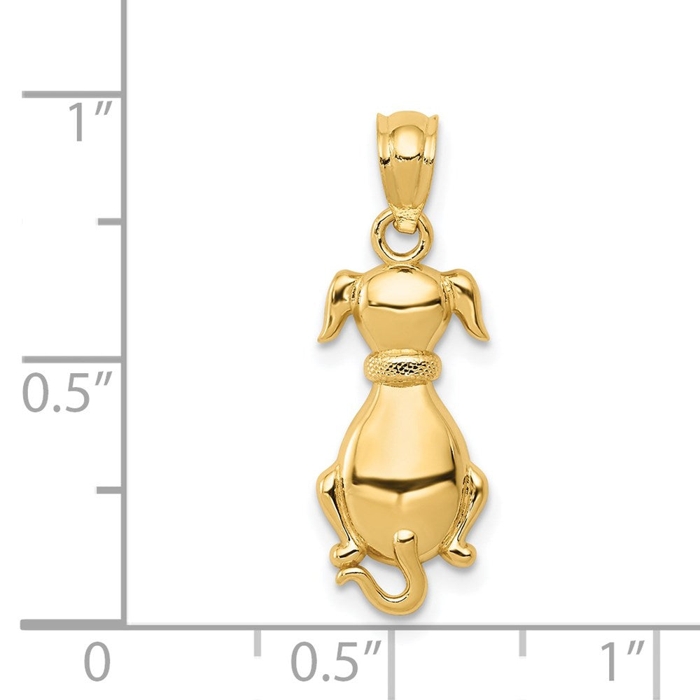 Polished Sitting Dog Back Pendant - WBC