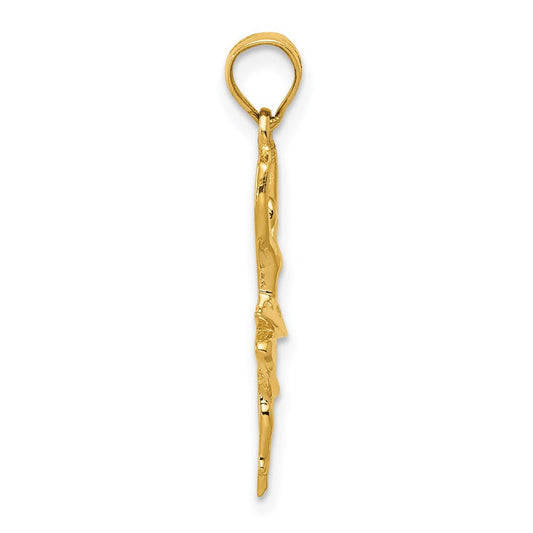 Prelude 14K Gold Polished Small Ballerina Pendant, 7.98mm