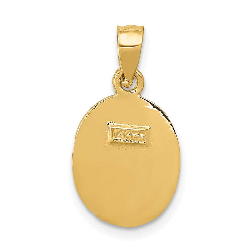 Satin and Diamond-Cut Baptism Oval Pendant - WBC
