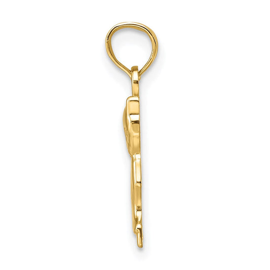 14K Gold Mini Sitting Kitten Charm, 6.8mm