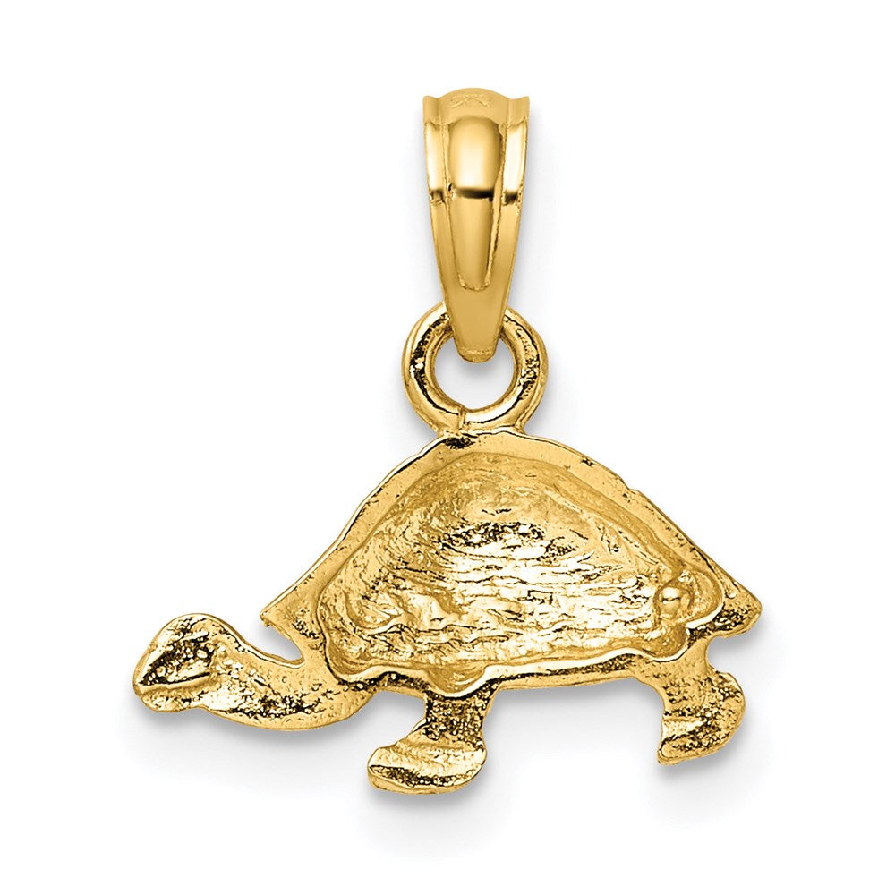 Polished and Textured Mini Turtle Charm - WBC