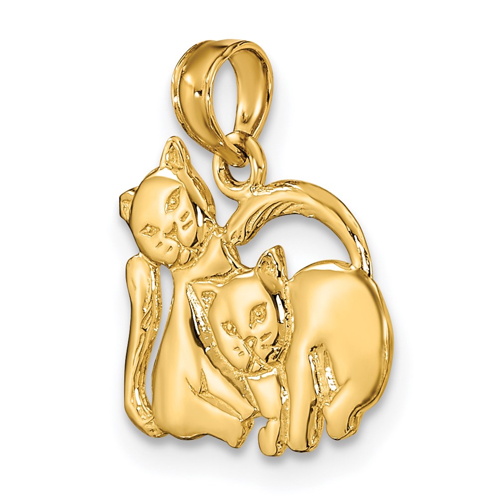 3-D Polished Two Kittens Charm - WBC