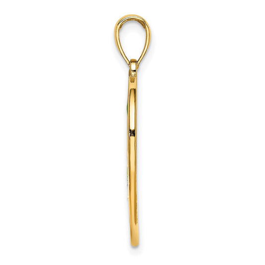 14K Gold Cadence Enamel Dolphins In Heart Charm, 22.9mm
