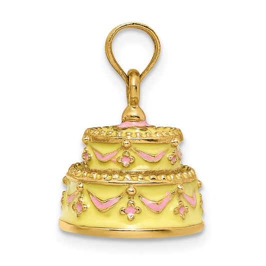 3-D HAPPY ANNIVERSARY Cake with Enameled Frosting Charm - WBC