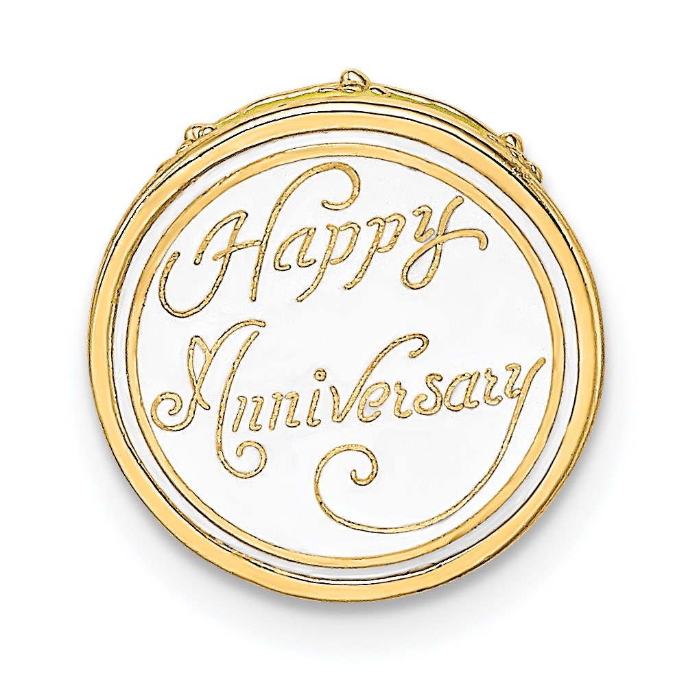 3-D HAPPY ANNIVERSARY Cake with Enameled Frosting Charm - WBC