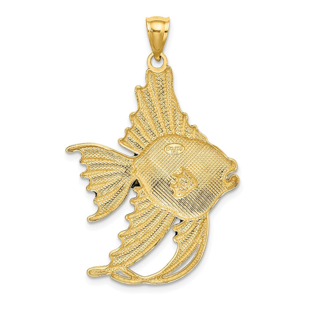 Blue Enameled Large Angelfish Charm - WBC