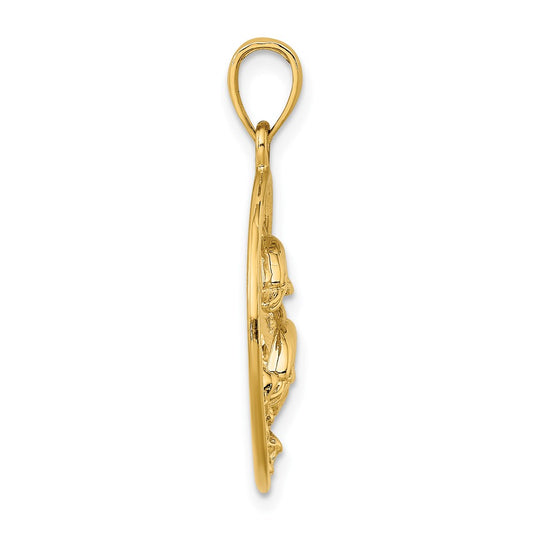 Double Dolphins In Circle Charm - WBC