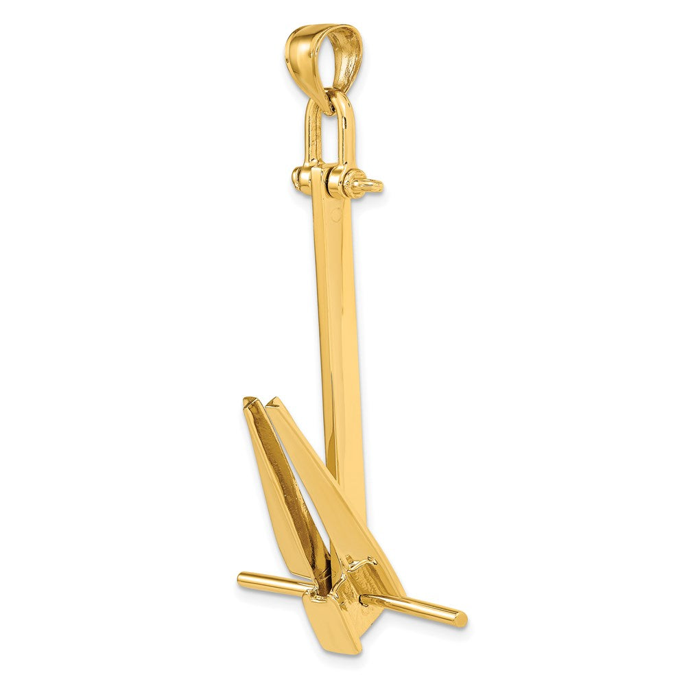 Large 3-D Fluke-Style Anchor with Moveable Fins Pendant - WBC
