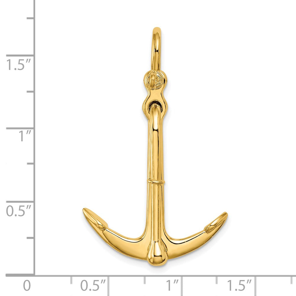 3-D Polished Anchor 2-Piece and Moveable Charm - WBC