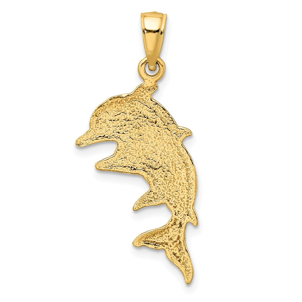 2-D Polished Double Dolphins Charm - WBC