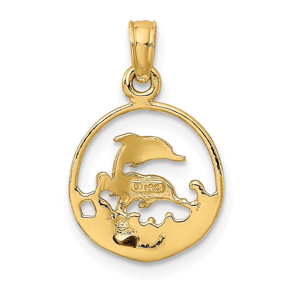 Two Dolphins in Circle Charm - WBC