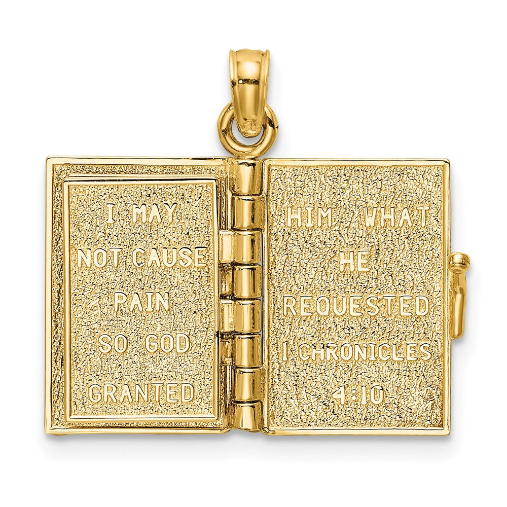 3-D THE JABEZ PRAYER Book 1st Chronicles 4:10 Moveable Pages Pendant - WBC