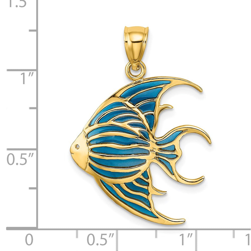 Blue Enameled Angelfish Charm - WBC