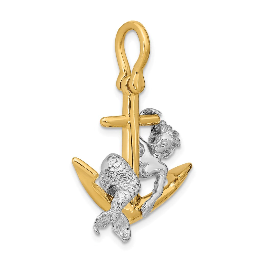 Two-Tone 3-D Anchor and Mermaid Charm - WBC