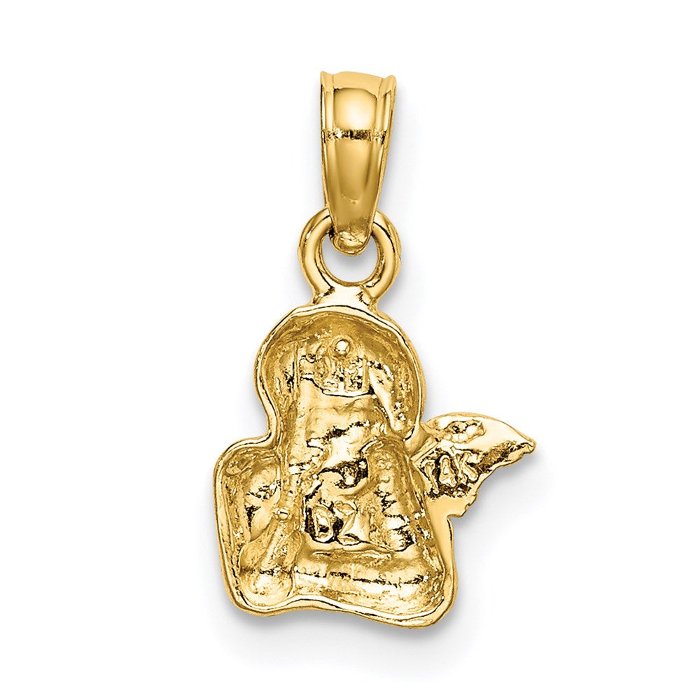 Angel Resting On Elbow with Rhodium Wing Charm - WBC