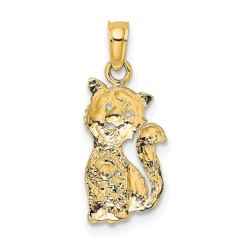 Two-Tone Cat with Heart Charm - WBC