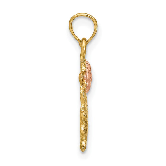 Two-Tone Dog Holding Flower Charm - WBC