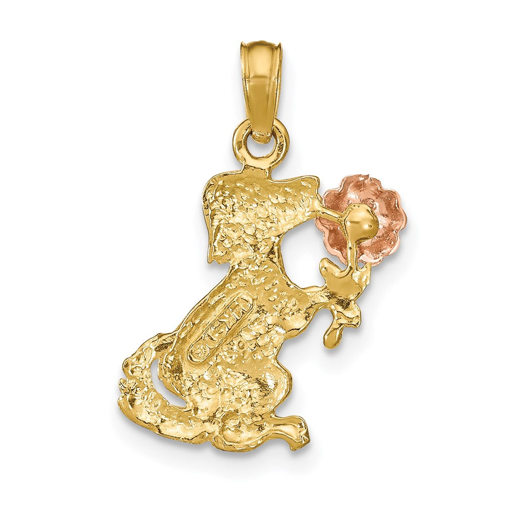Two-Tone Dog Holding Flower Charm - WBC