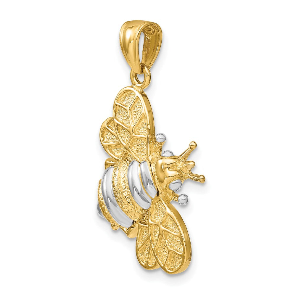 and Rhodium 3-D Bumblebee Charm - WBC