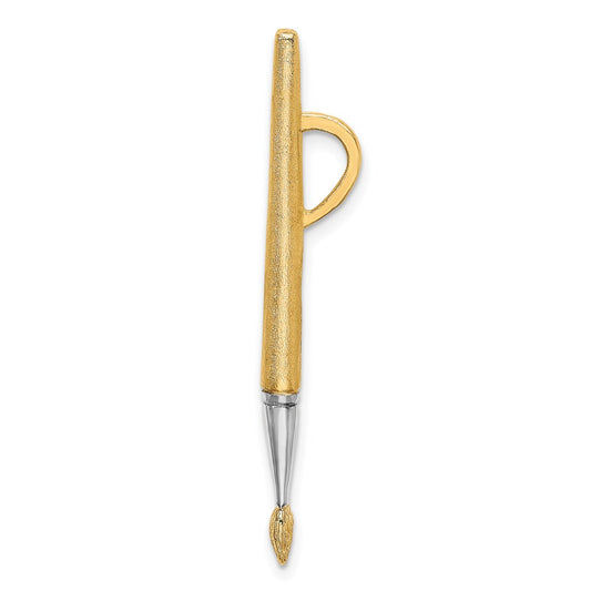 and Rhodium 3-D Oil Paint Brush Charm - WBC