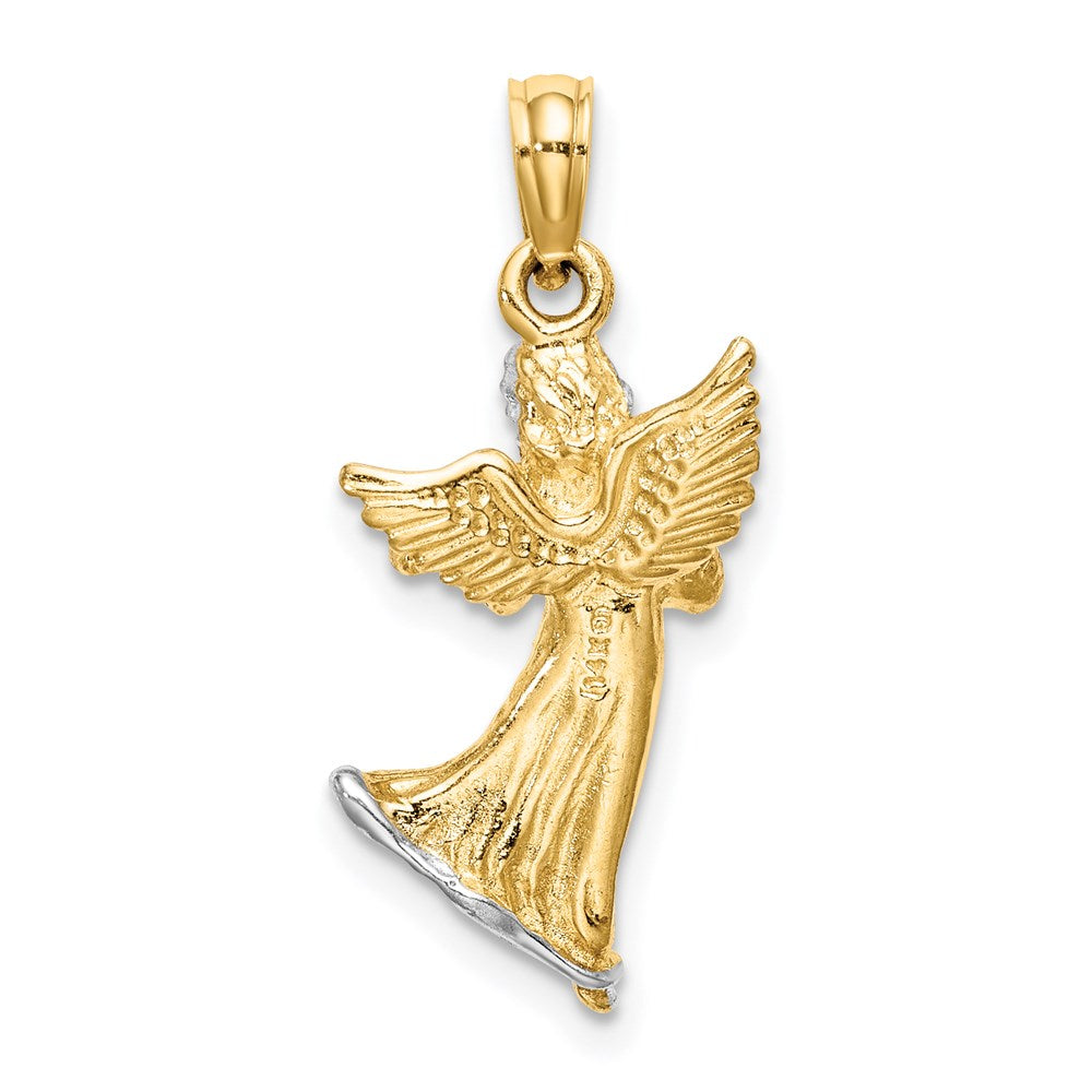 and Rhodium 3-D Angel Playing Violin Charm - WBC