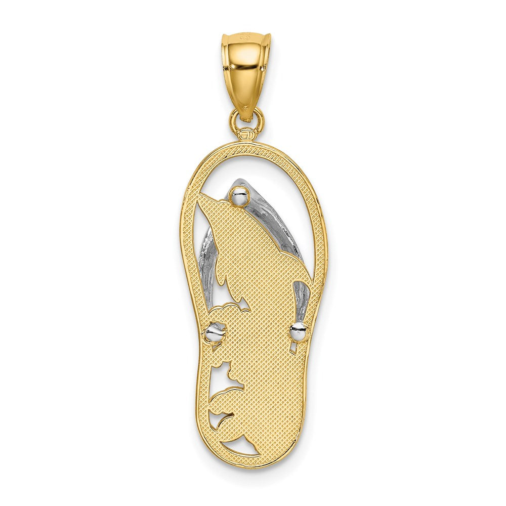W/ Rhodium Dolphin In Flip Flop Charm - WBC