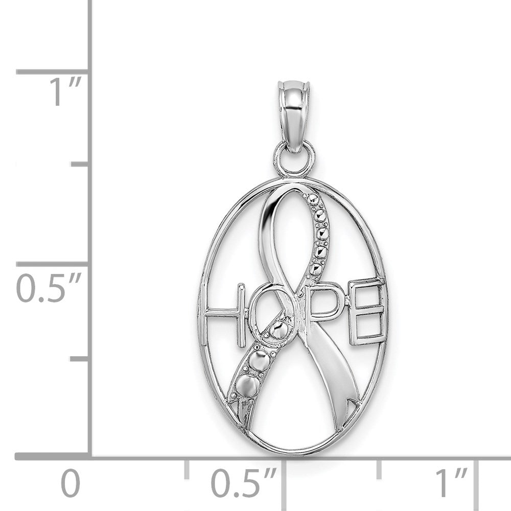 Textured HOPE Awareness Ribbon in Oval Charm - WBC