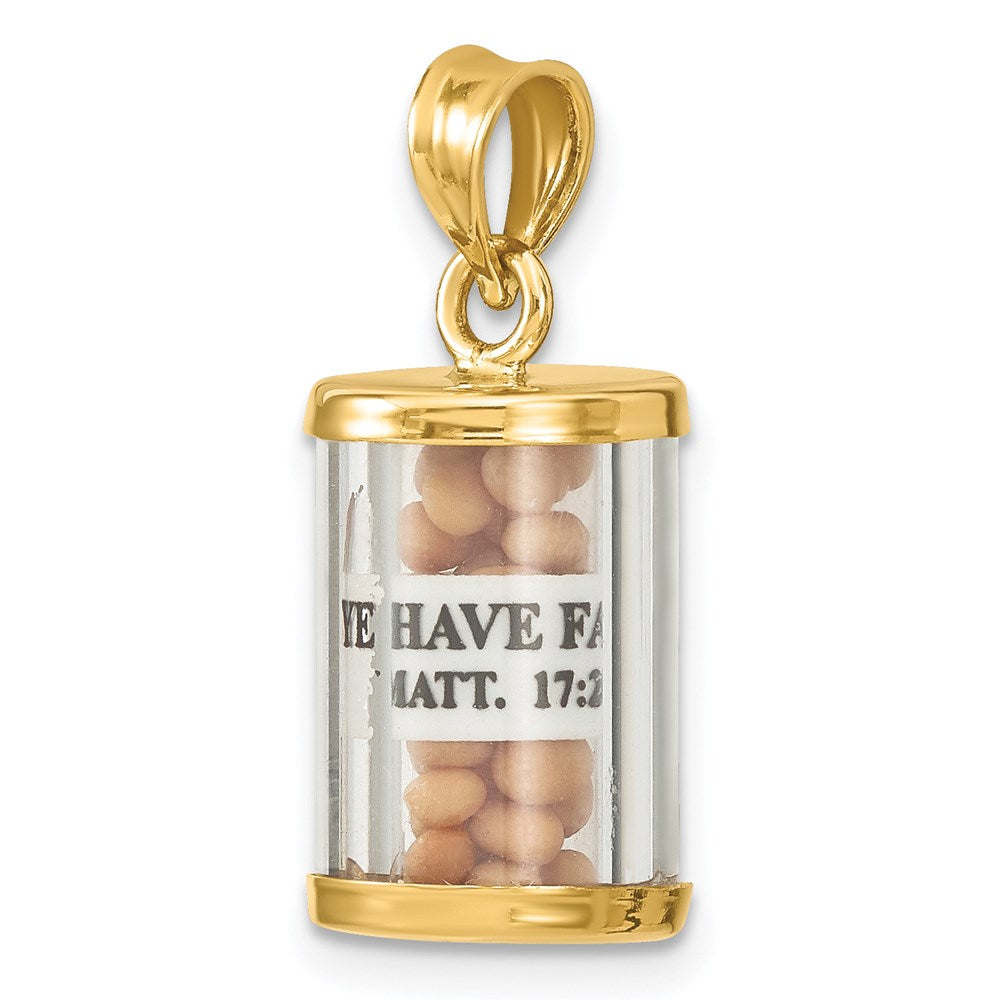 3-D Mustard Seeds with Matthew 17:20 Scroll Inside Pendant - WBC