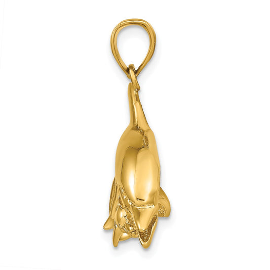 Polished Mother and Baby Dolphin Pendant - WBC
