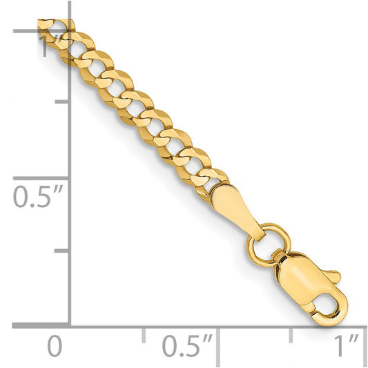 Lightweight Flat Cuban with Lobster Clasp Bracelet - WBC