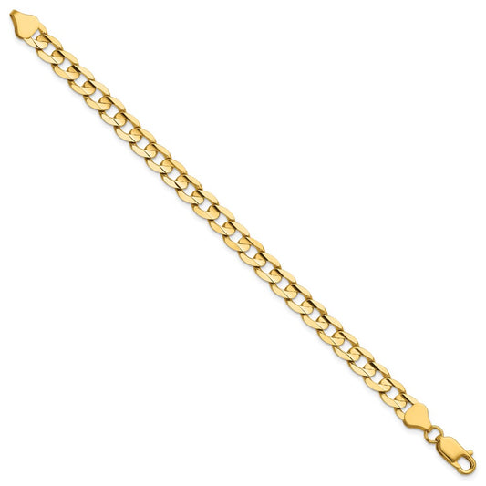 Open Concave Curb with Lobster Clasp Chain - WBC