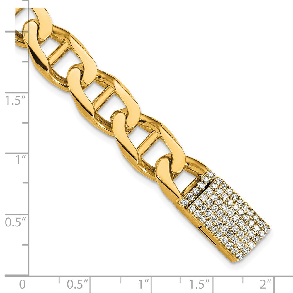 Hand-polished Anchor Link 1.5 carat Diamond Clasp Bracelet - WBC