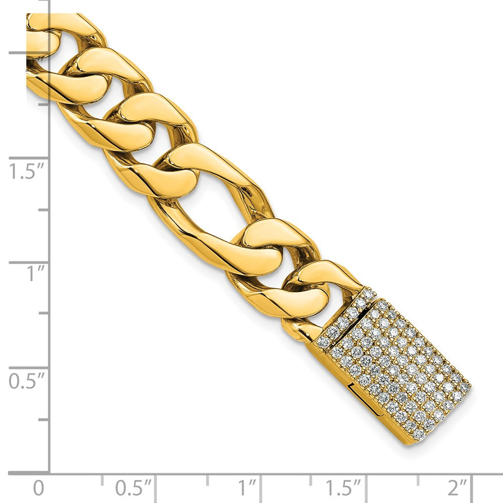 Hand-polished Figaro Link 1.8 carat Diamond Clasp Bracelet - WBC