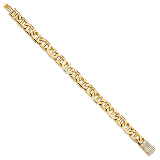 Hand-polished Anchor Link 1.5 carat Diamond Clasp Bracelet - WBC