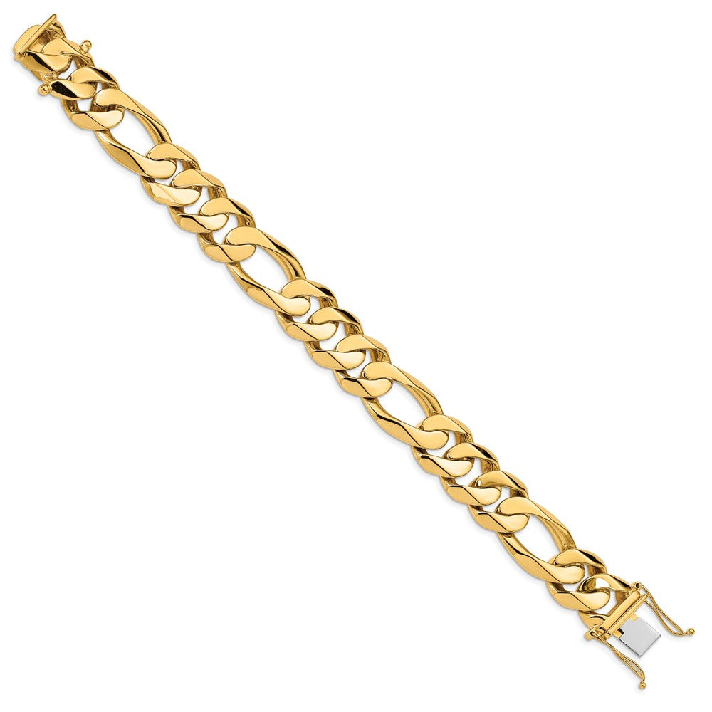 Heavy Hand Polished Figaro Link with Box Catch Bracelet - WBC