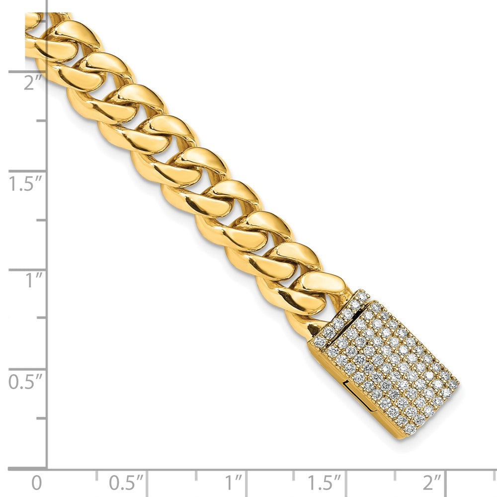 Hand-polished Miami Cuban Link 1.55 carat Diamond Clasp Bracelet - WBC