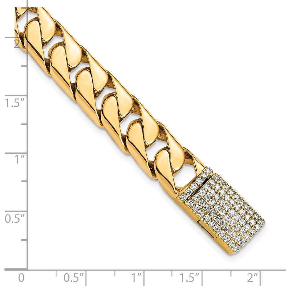 Hand-polished Half Round Curb Link 1.4 carat Diamond Clasp Bracelet - WBC