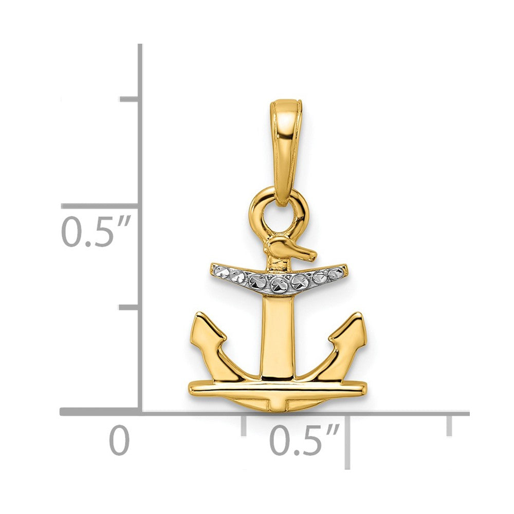 / Rhodium D/C Anchor Pendant - WBC