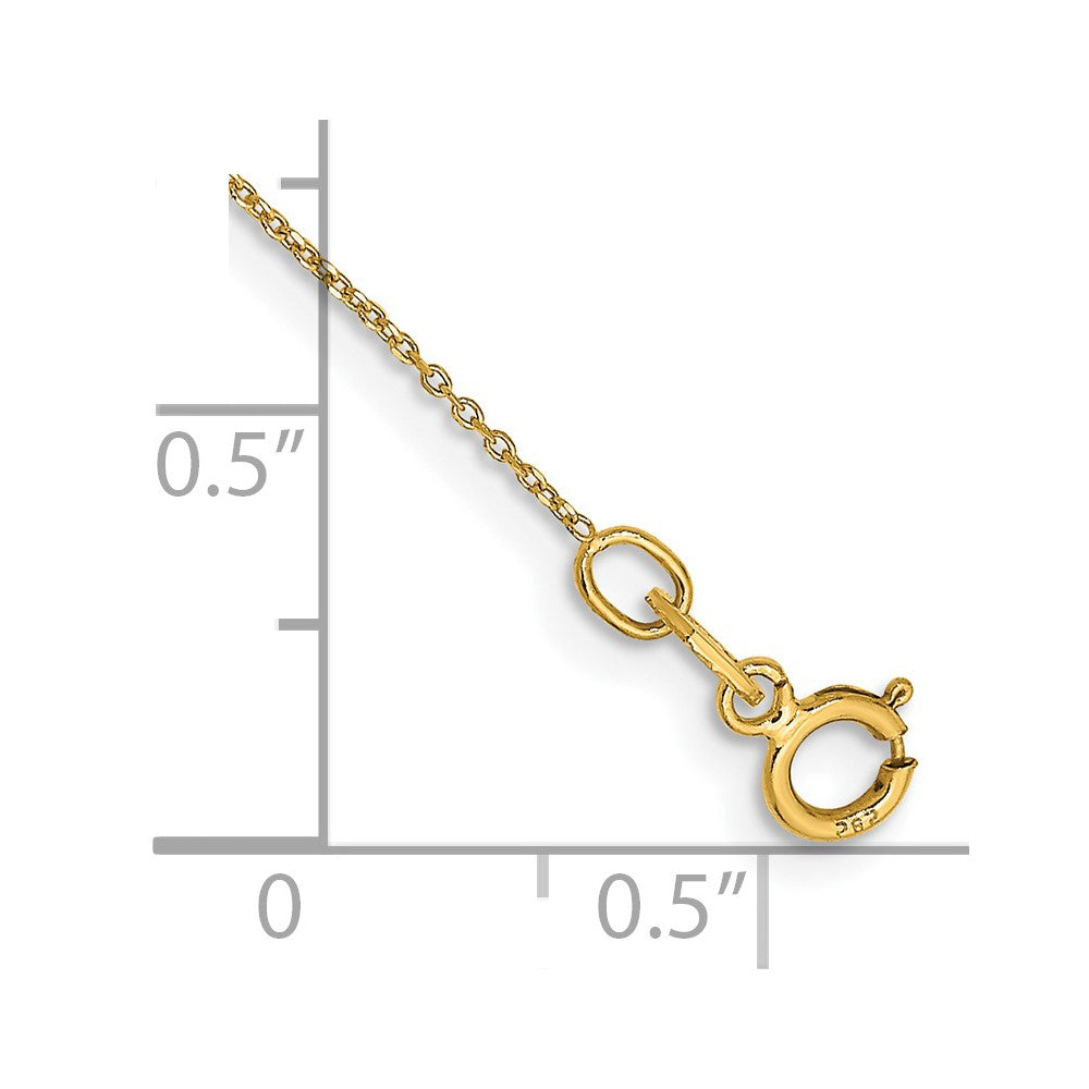. Diamond-cut Round Open Link Cable with Spring Ring Clasp Anklet - WBC