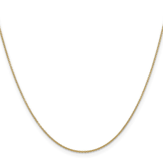 14K Solid Gold Spring Ring Clasp Chain, 0.9mm