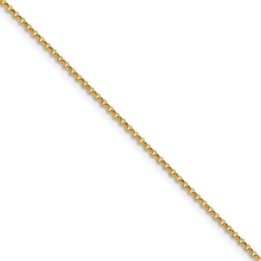 14K Solid Gold Rolo Pendant Chain ( Spool), 1.15mm