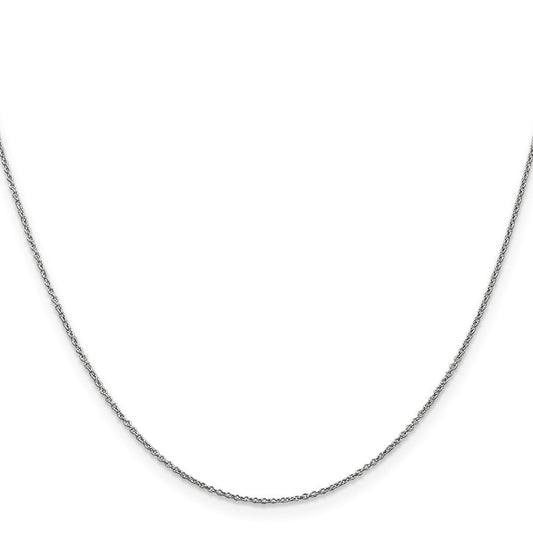 14K Solid White Gold Cable Chain with Lobster Clasp Chain, 0.9mm
