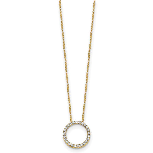 Polished 1/2 carat Diamond Circle Necklace - WBC