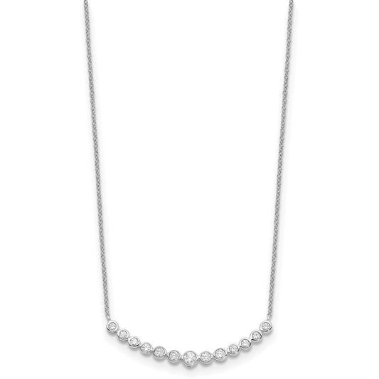1/2 carat Diamond Bezel-set Curved Bar Necklace - WBC
