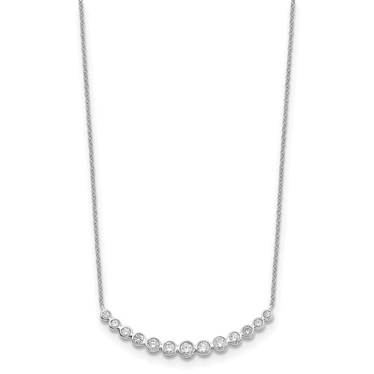 3/4 carat Diamond Bezel-set Curved Bar Necklace - WBC