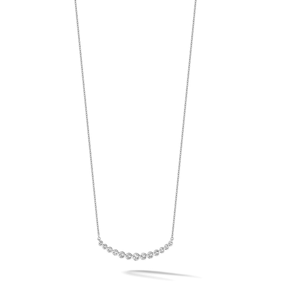 3/4 carat Diamond Bezel-set Curved Bar Necklace - WBC